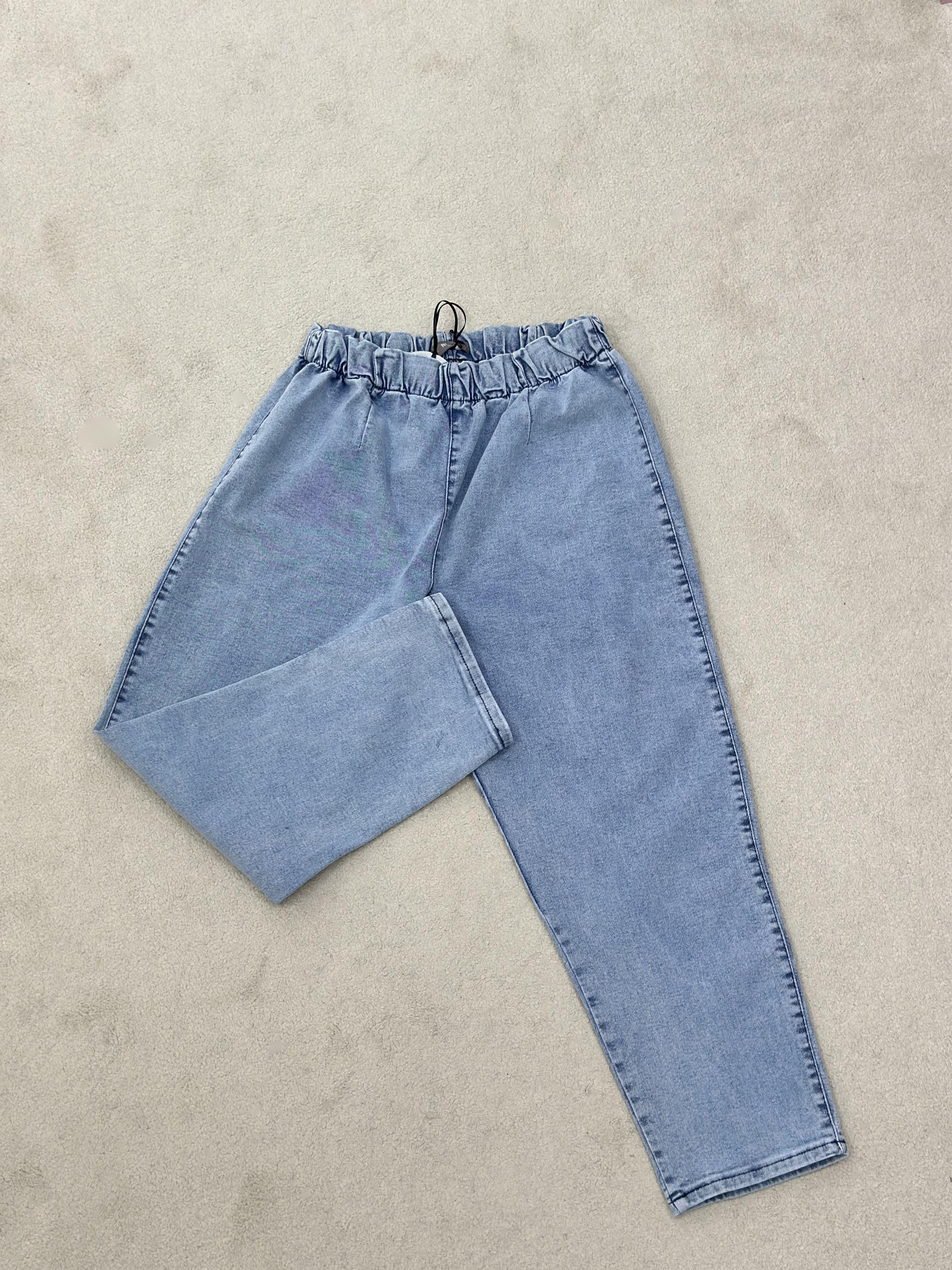 Beli Lastikli Ve Likralı Denim Pantolon