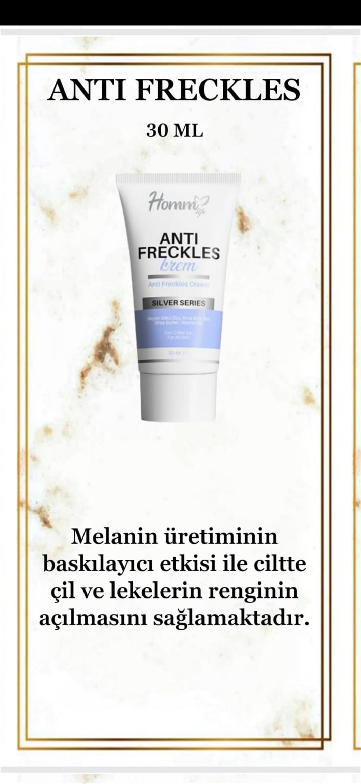 HOMM LIFE ANTI FRECKLES KREM 30 ML