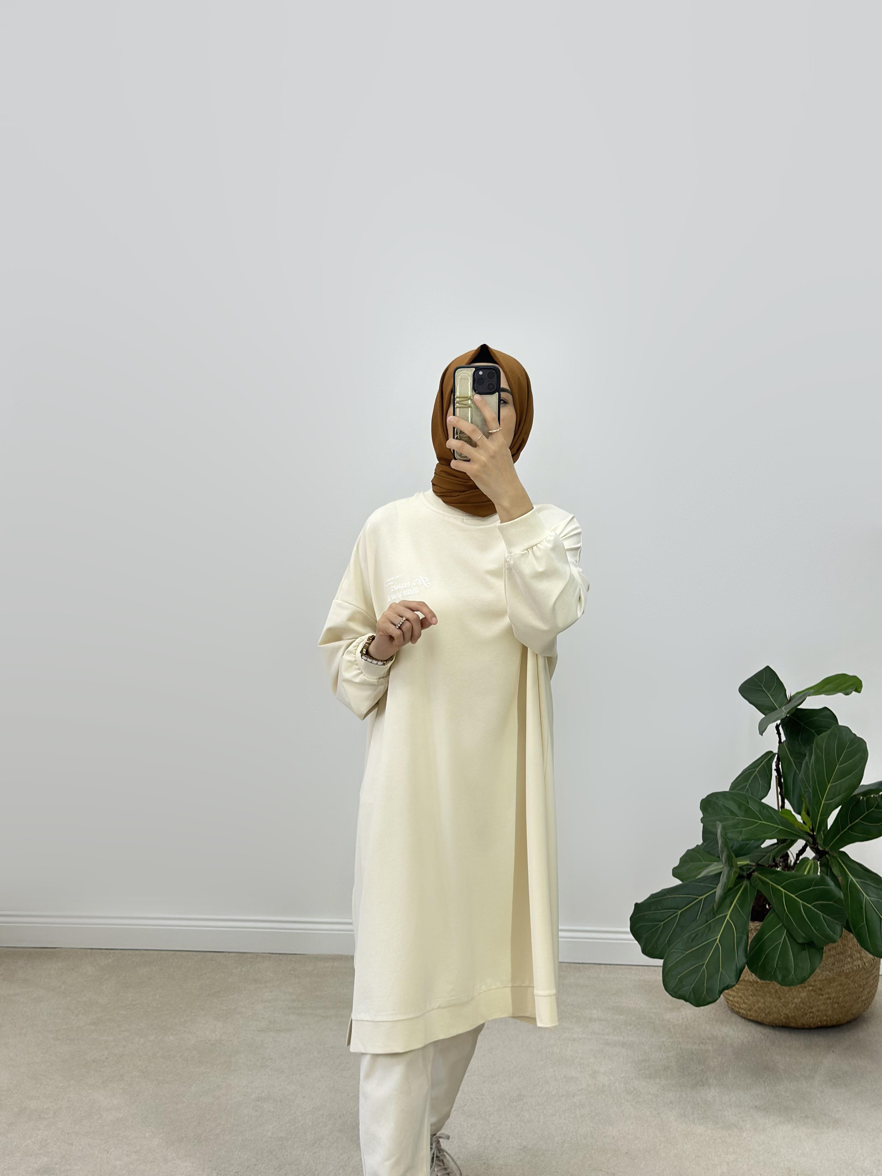 İkoll Oversize Pamuklu Sweatshirt