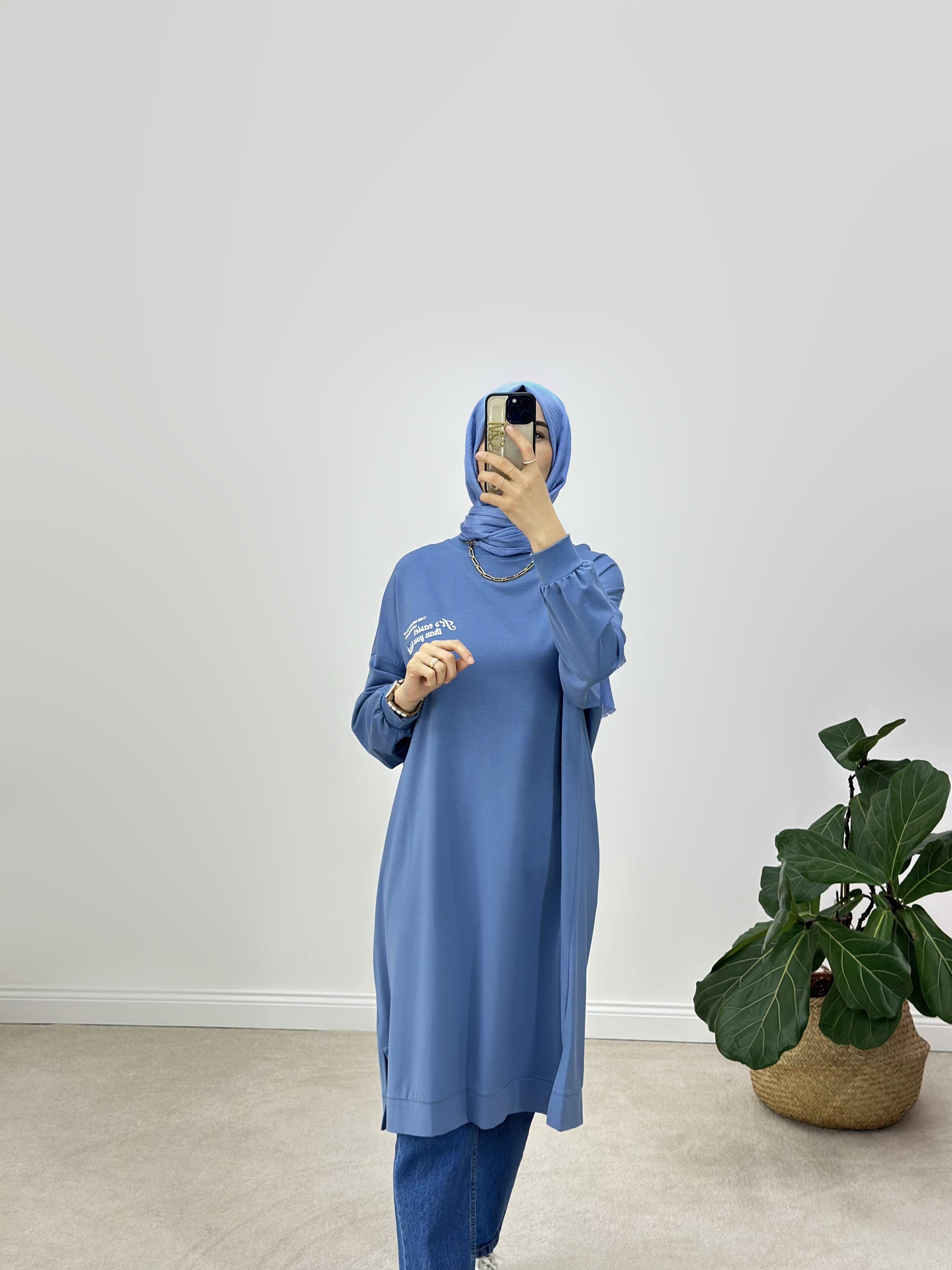 İkoll Oversize Pamuklu Sweatshirt