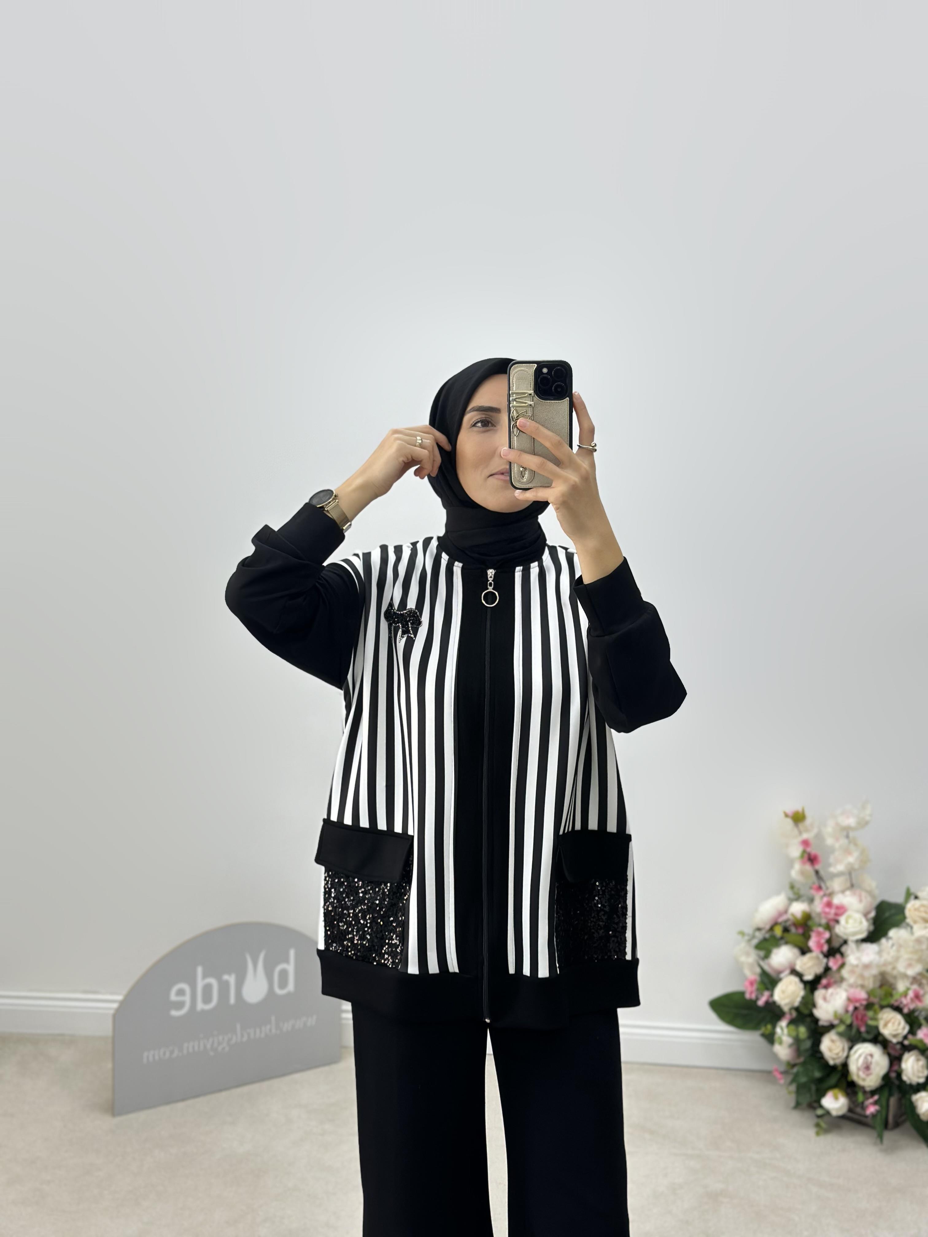 Payet Detaylı Scuba Ceket