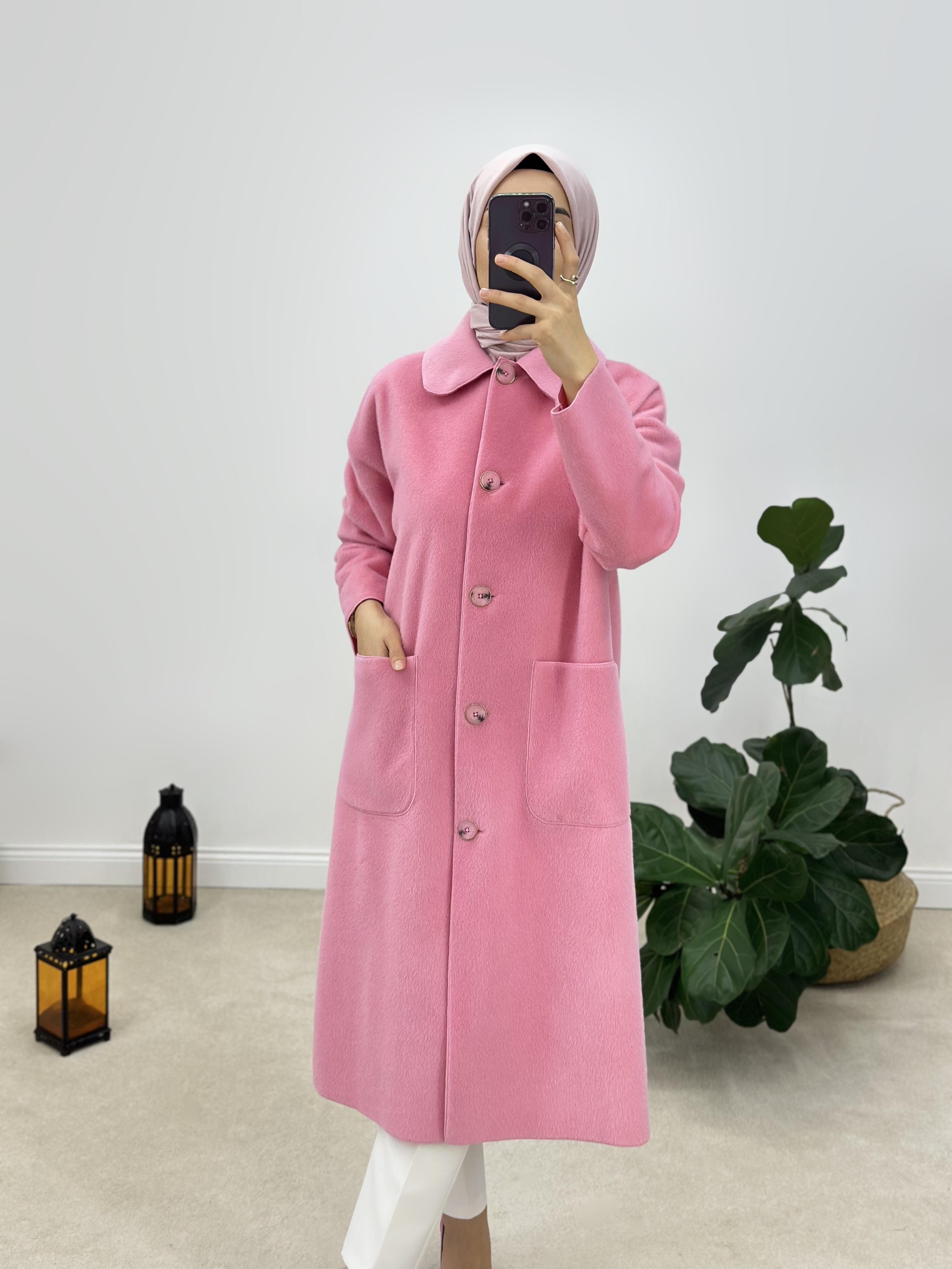 Suni Kürk Kumaş Oversize Kaban