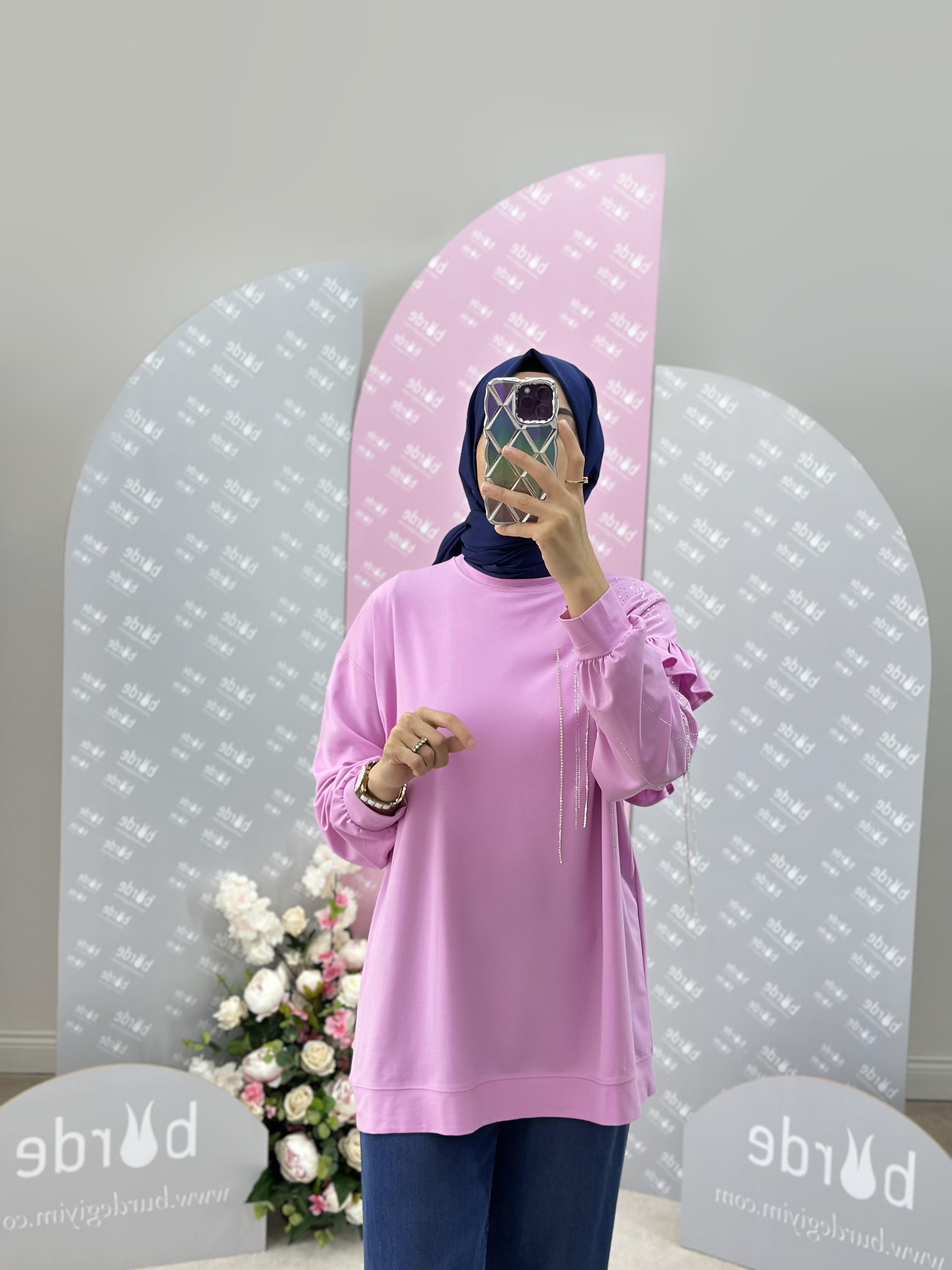 Taş Ve Fırfır Detaylı Sweatshirt