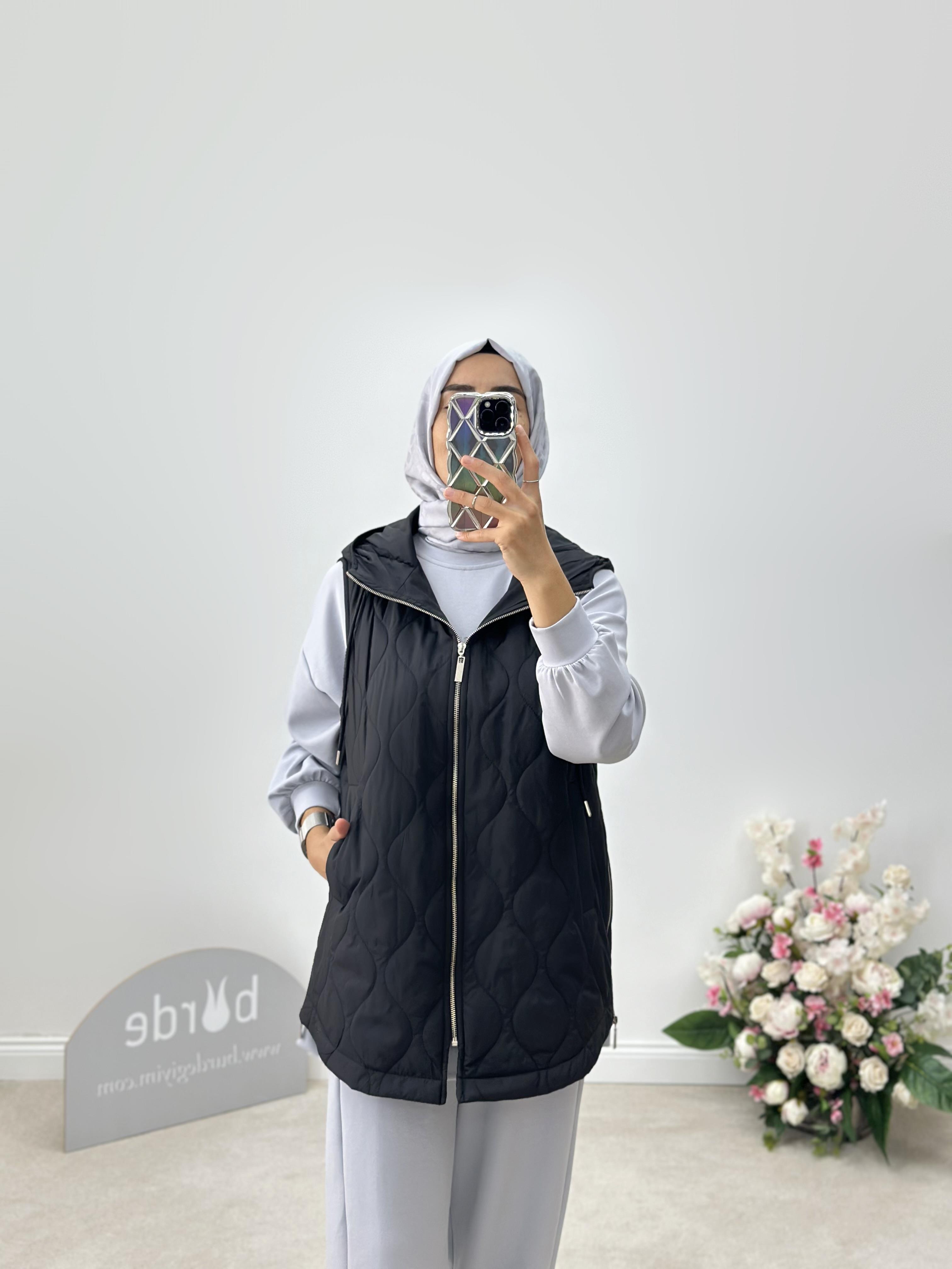 Yandan Fermuarlı Oversize Şişme Yelek 