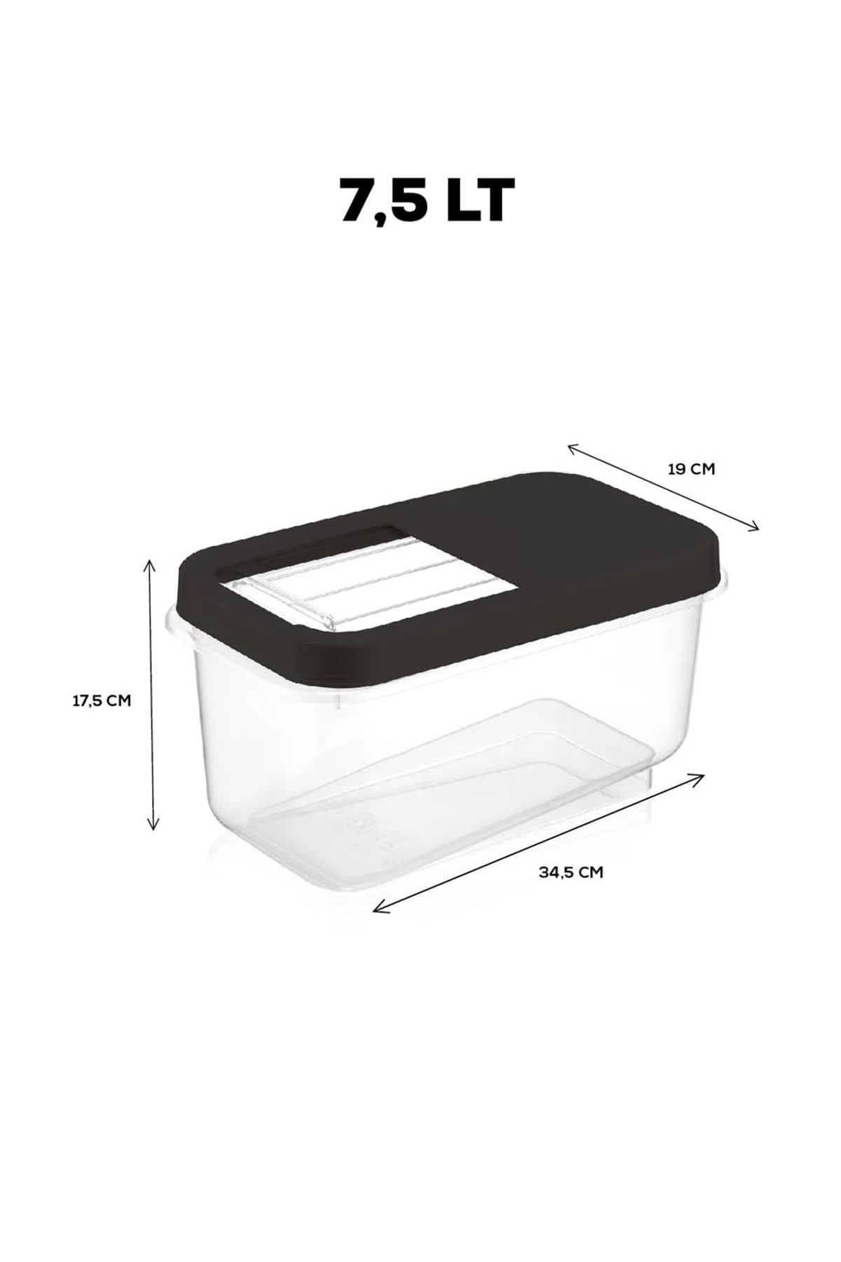 3lü Multibox 7,5 Lt Bakliyat Saklama Kabı - Kayar Kapaklı Erzak Saklama Kabı Un Kabı 