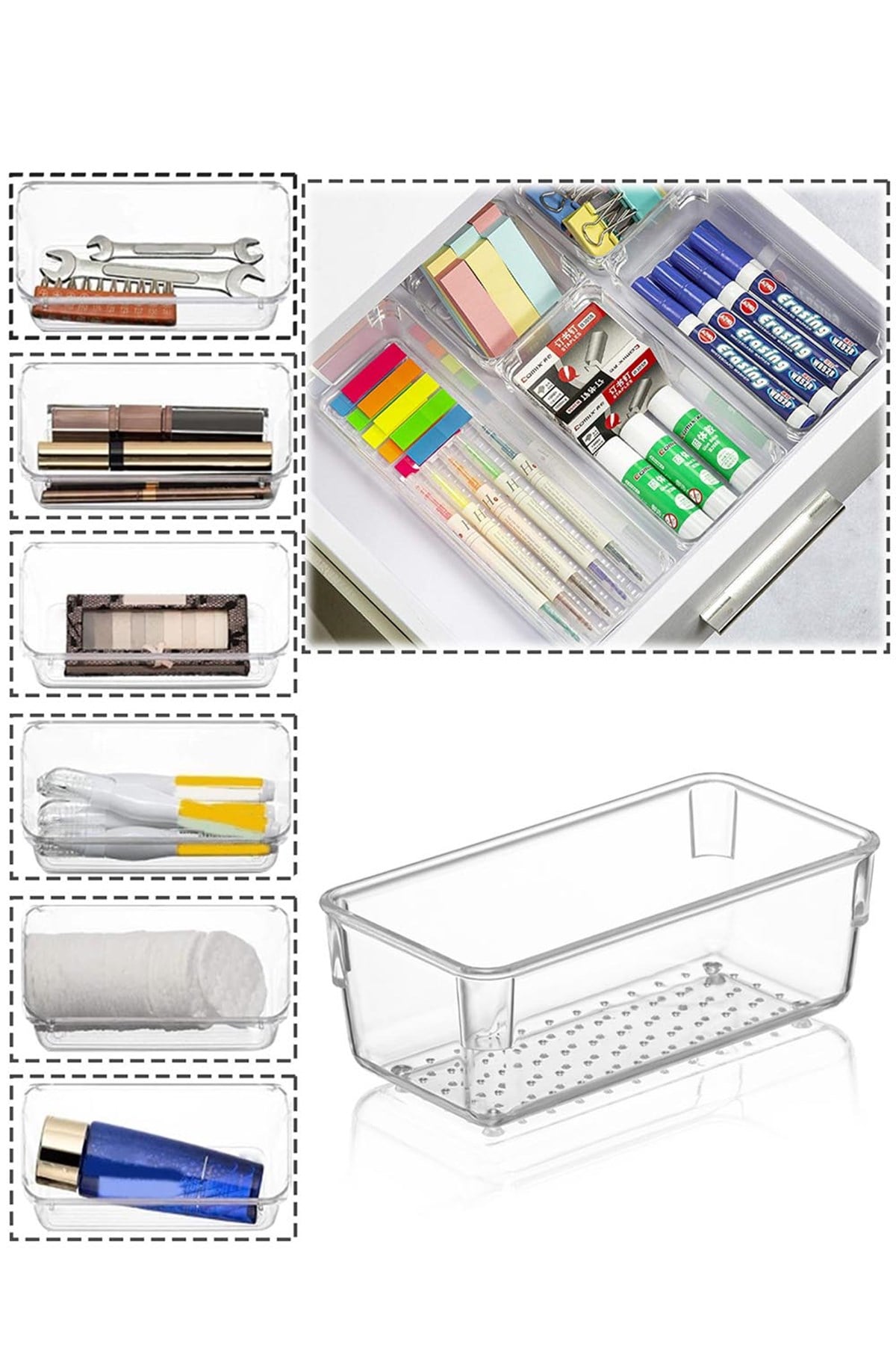 Çekmece İçi Düzenleyici, Modüler Saklama Kabı - Makyaj Takı Organizeri - 15 x 7,5 cm