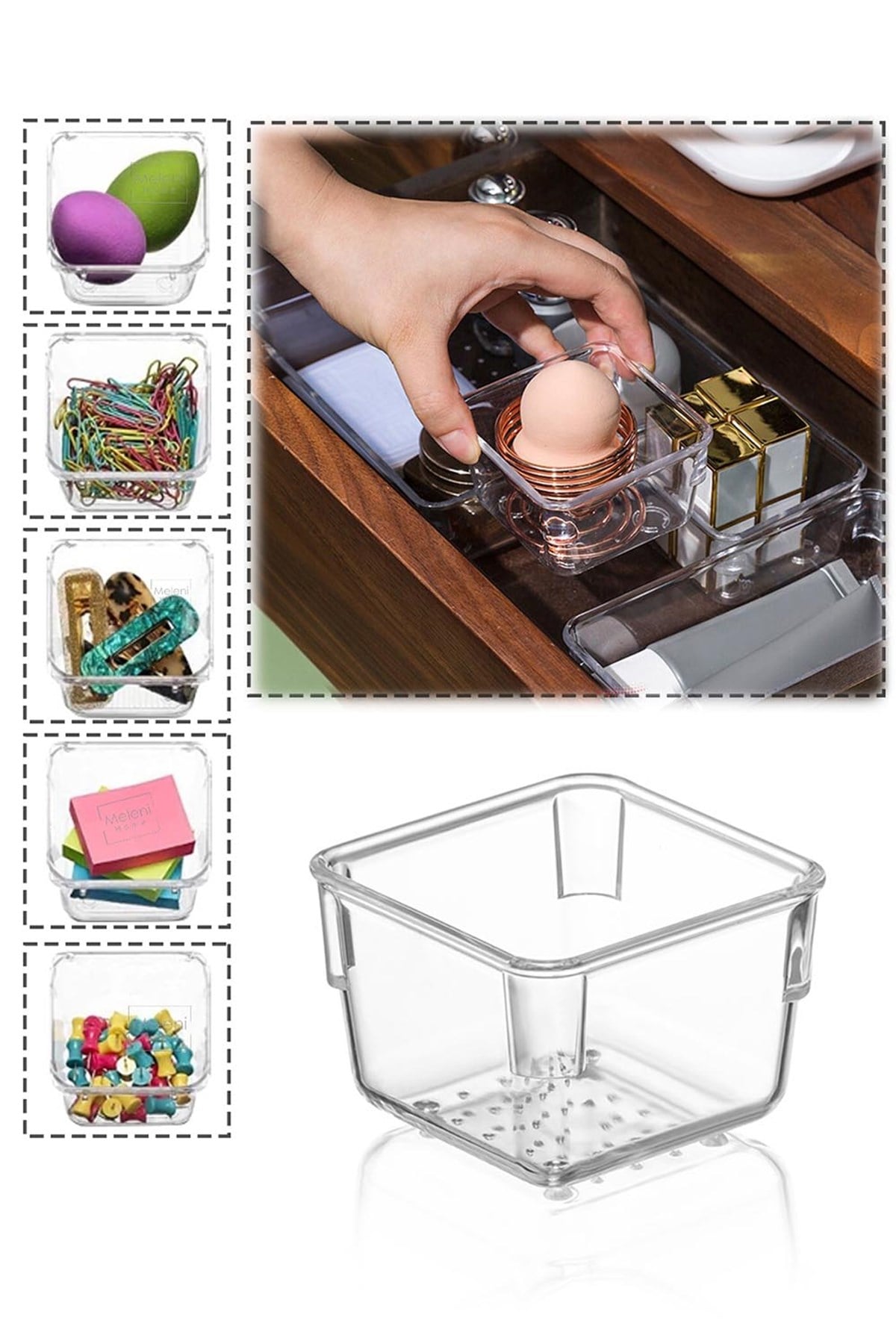 Çekmece İçi Düzenleyici, Modüler Saklama Kabı - Makyaj Takı Organizeri - 7,5 cm