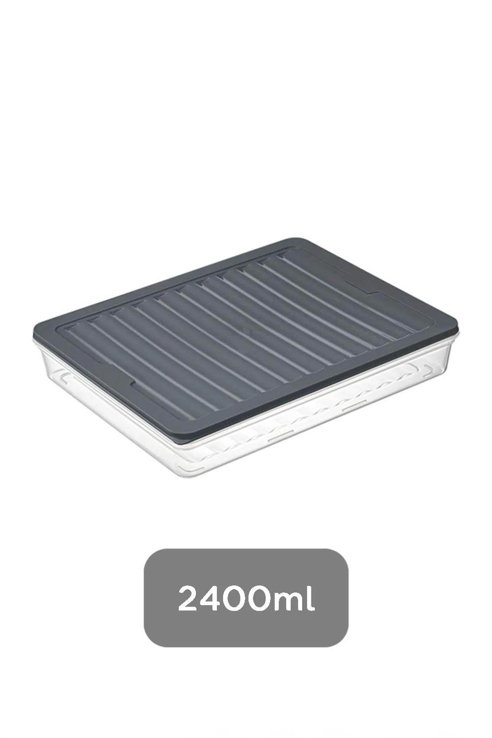 Mikrodalga Uyumlu Saklama Kabı Erzak Kabı Antrasit 1 X 2400ml