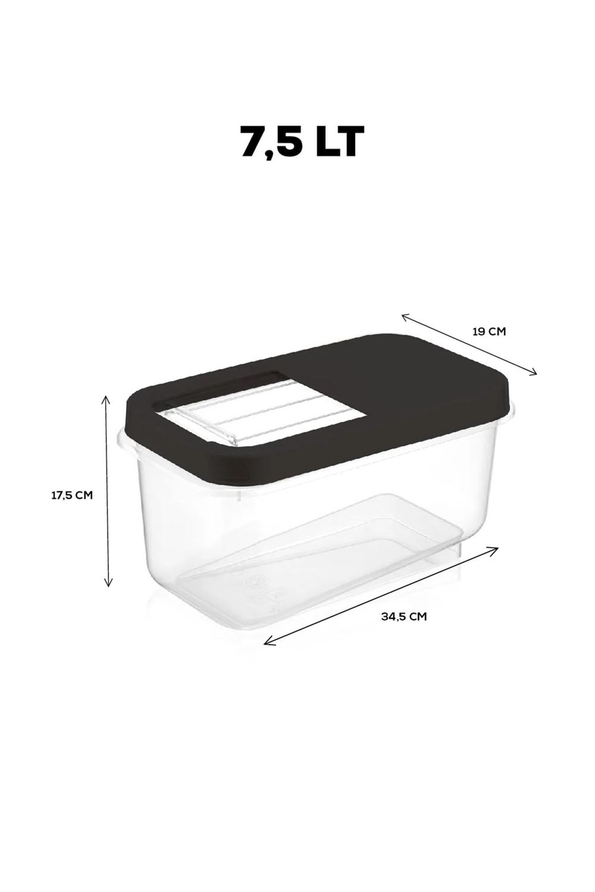 Multibox 7,5 Lt Bakliyat Saklama Kabı - Kayar Kapaklı Erzak Saklama Kabı Un Kabı 