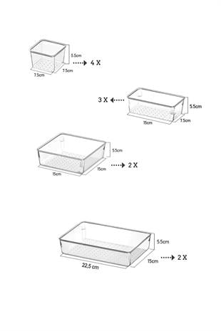 11li Modüler Banyo Kozmetik Takı Düzenleyici - Çok Amaçlı Organizer - Çekmece İçi Düzenleyici