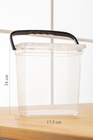 2li Etiketli 6 lt Deterjan Saklama Kabı - Kulplu Tablet Deterjan Saklama Kutusu 