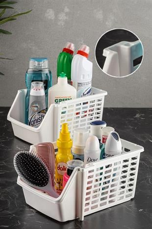 2li Set Üst Üste Eklenebilir Düzenleyici Banyo Mutfak Rafı 