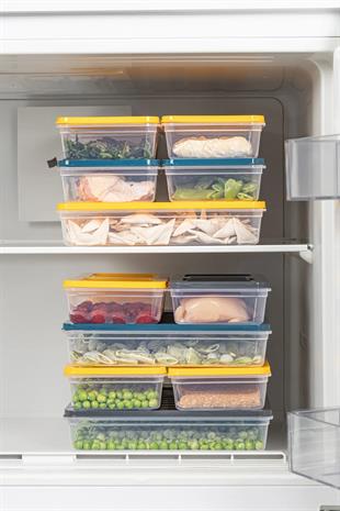 3lü Buzdolabı Organizer Mikrodalga Ve Difrize Uygun Saklama Kabı Petrol 3 X 2400ml