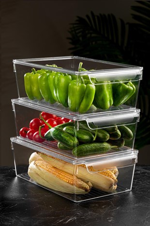 3lü Kapaklı Buzdolabı Düzenleyici Buzdolabı İçi Düzenleyici Organizer