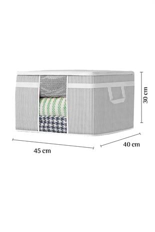 3lü Maxi Pencereli Baza Altı Hurç - Çekyat Baza Tipi Yastık Kıyafet Saklama Hurcu  45 x 40 x 30 cm