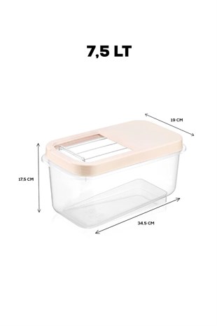 3lü Multibox 7,5 Lt Bakliyat Saklama Kabı - Kayar Kapaklı Erzak Saklama Kabı Un Kabı 