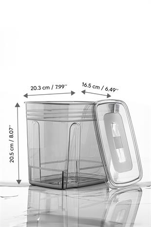 4lü Set - Lena Jumbo Toz ve Tablet Deterjan Saklama Kabı - Kapaklı Çok Amaçlı Saklama Kutusu 4x5,5 Lt