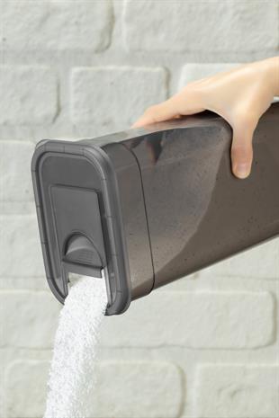 4lü Sürgülü Kapaklı Tablet Deterjan Saklama Kabı Seti - Etiketli Dikdörtgen Saklama Kutusu 4x3,2 Lt