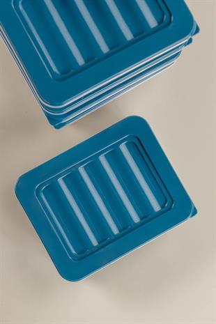 8li Mikrodalgaya Uyumlu Erzak Kabı Petrol 4x2400 Ml- 4x1170 ml