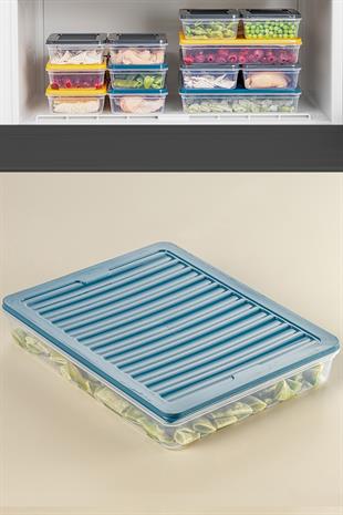 Buzdolabı Organizer Mikrodalga Ve Difrize Uygun Saklama Kabı Petrol 1 X 2400ml