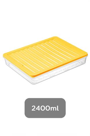 Mikrodalga Uyumlu Saklama Kabı, Erzak Kabı Sarı 1 X 2400ml
