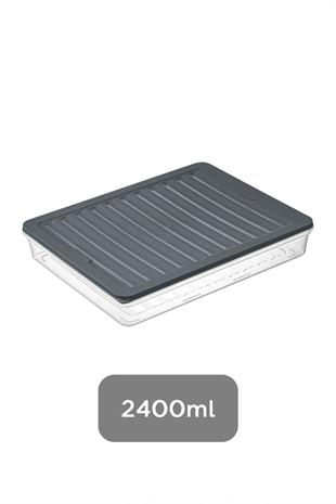 Mikrodalga Uyumlu Saklama Kabı Erzak Kabı Antrasit 1 X 2400ml