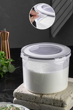 Vakum Kapaklı Yoğurt Kefir Mayalama Kabı - Sızdırmaz Contalı Saklama Kabı 2,5 Lt