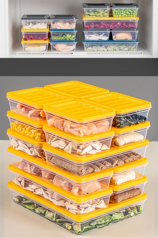 15'li Buzdolabı Organizer Mikrodalga Ve Difrize Uygun Saklama Kabı