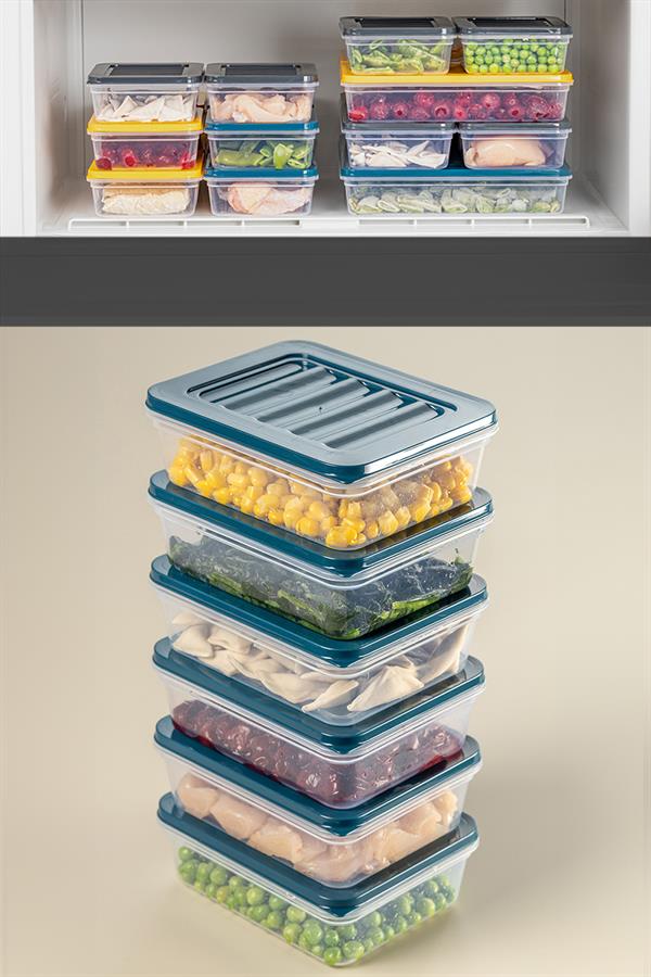 6'lı Buzdolabı Organizer Mikrodalga Ve Difrize Uygun Saklama Kabı