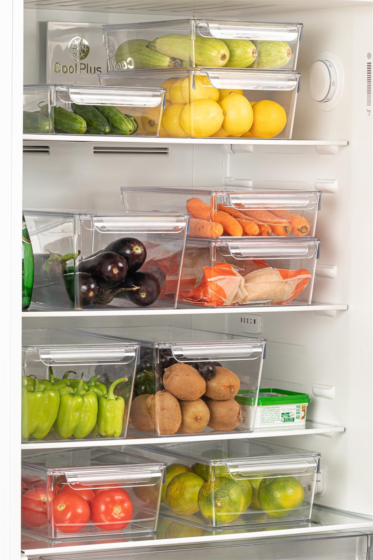 6'lı Kapaklı Buzdolabı Düzenleyici Buzdolabı İçi Düzenleyici Organizer Slim  Maxi Mega | MELENİ HOME
