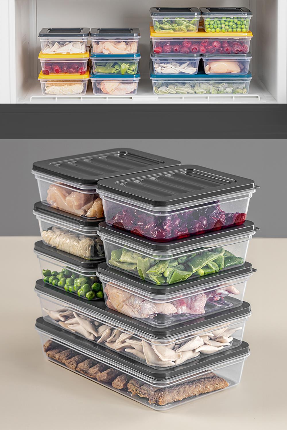 8'li Buzdolabı Organizer Mikrodalga Ve Difrize Uygun Saklama Kabı