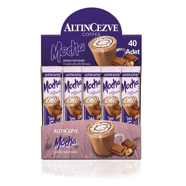 3ü1 Arada Mocha Çikolatalı Sütlü Köpüklü 40′ lı Paket (Tek İçimlik) -17 Gr x 40 Adet