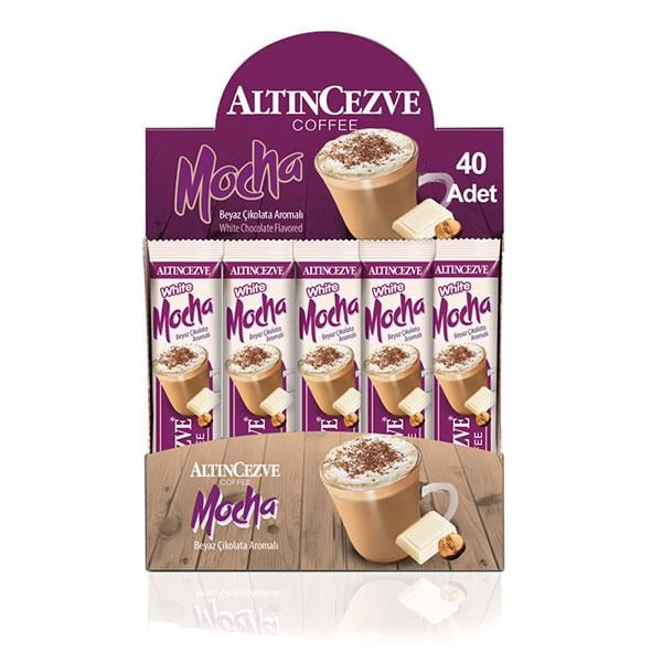 3ü1 Arada White Mocha Beyaz Çikolata Aromalı 40′ lı Paket (Tek İçimlik) -17 Gr x 40 Adet