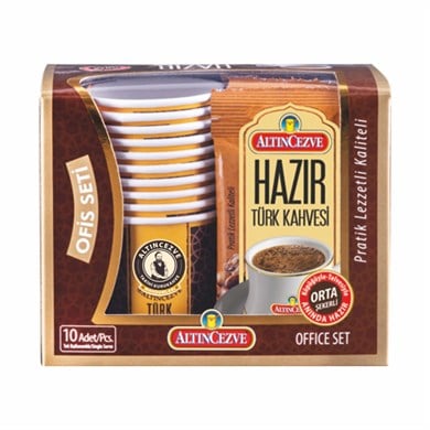 Hazır Türk Kahvesi Ofis Seti Orta | Tek İçimlik 10′ lu Paket