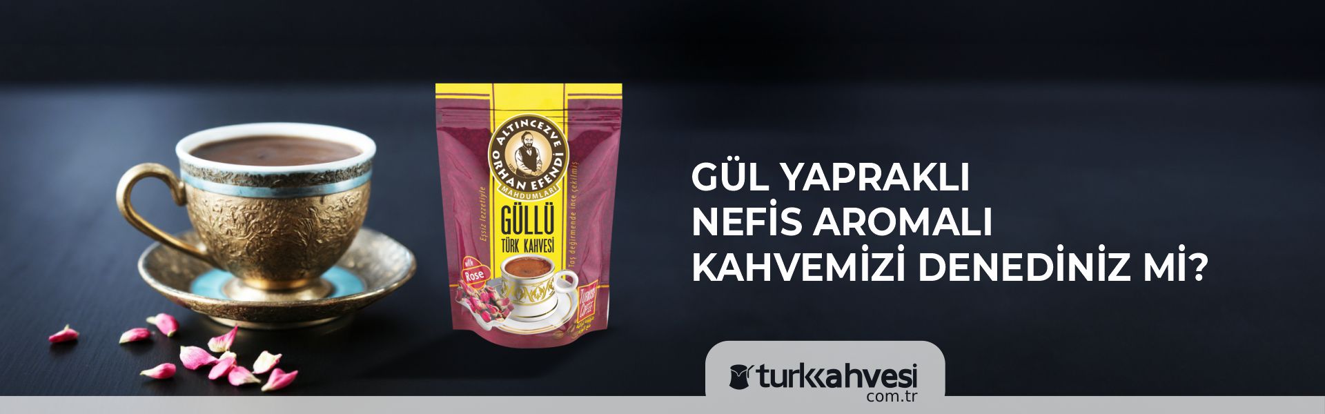 Gül yapraklı Türk Kahvesi