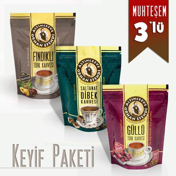 Orhan Efendi Keyif Paketi 1 | Fındıklı – Dibek – Güllü 100 Gr x 3 Adet