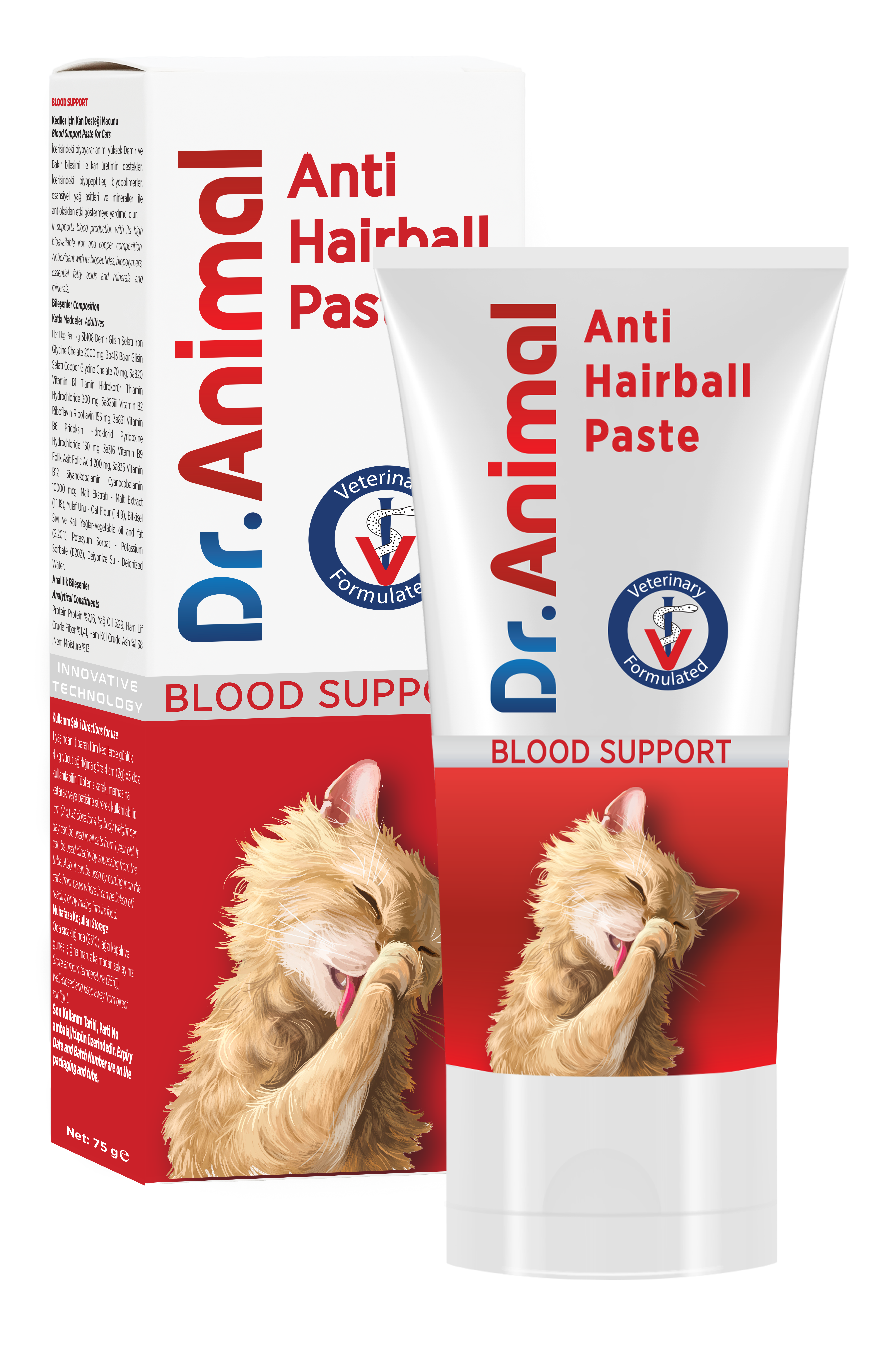 Dr Animal Anti Hairball Paste Blood Support 75 Ml