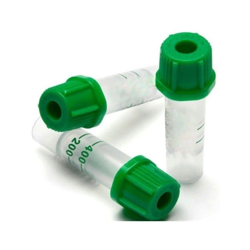 Lityum Heparin Tüp 0,5 ml Yeşil Kapak 50 li