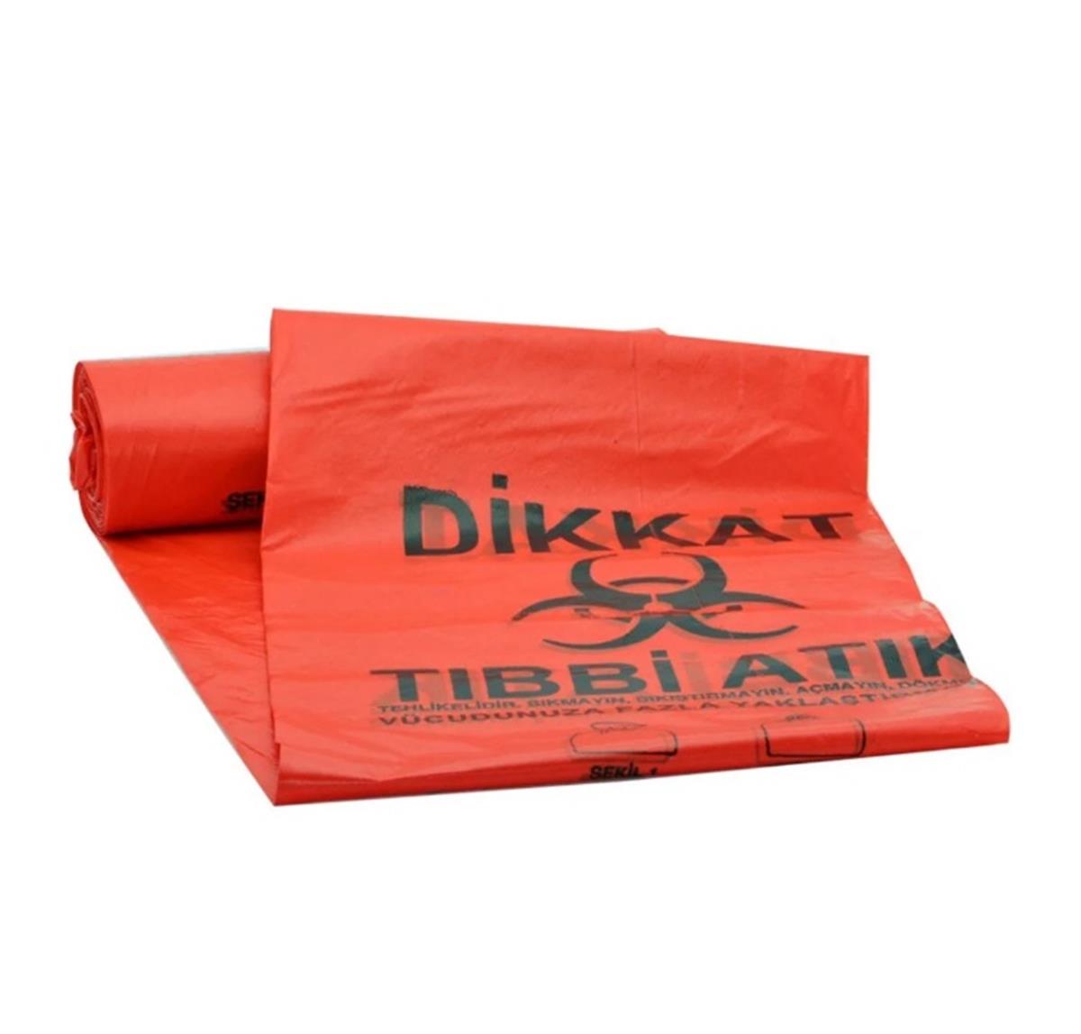 Tıbbi Atık Poşeti Büyük Boy 60x85 10'lu Rulo