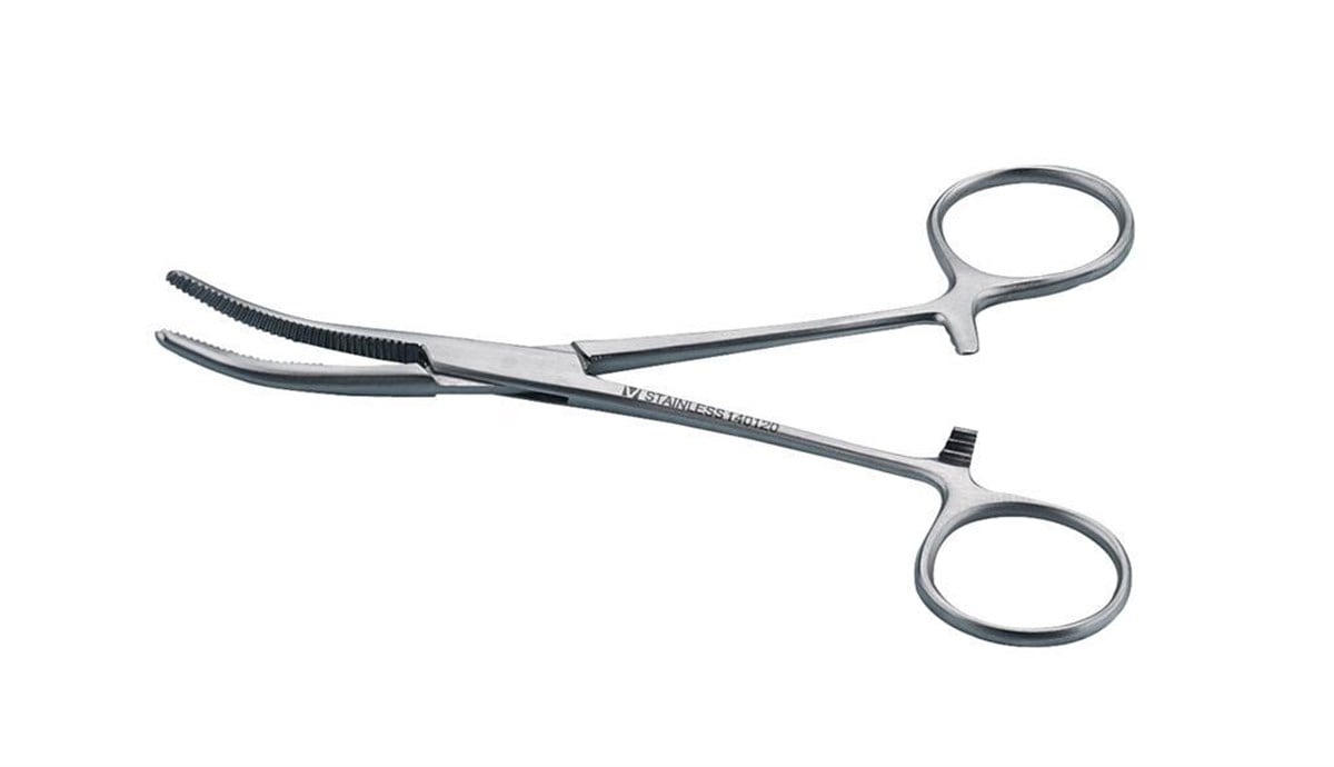 Veteriner Hemostatik Pens. 14 cm. Eğri