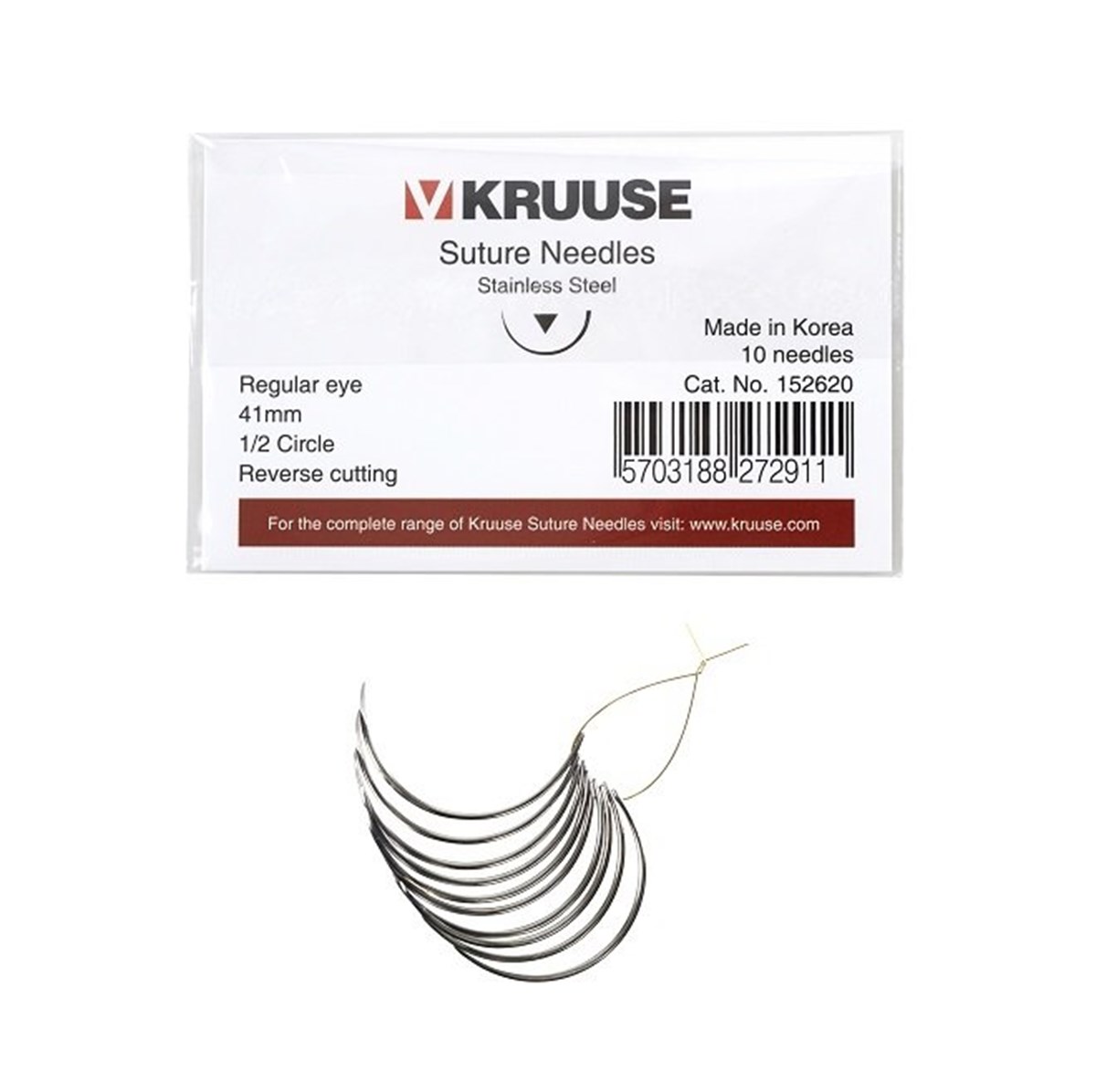 Veteriner Sütür İğnesi. Regular Eye. 1/2. Keskin. 41 mm. 10/pk