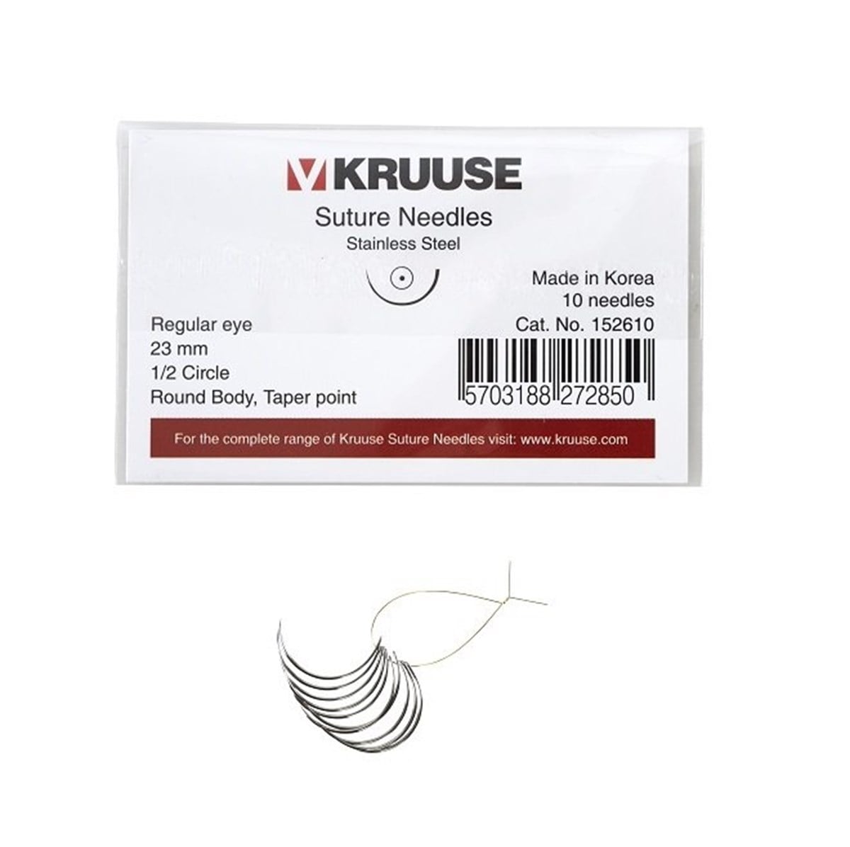Veteriner Sütür İğnesi. Regular Eye. 1/2. Yuvarlak. 23 mm. 10/pk