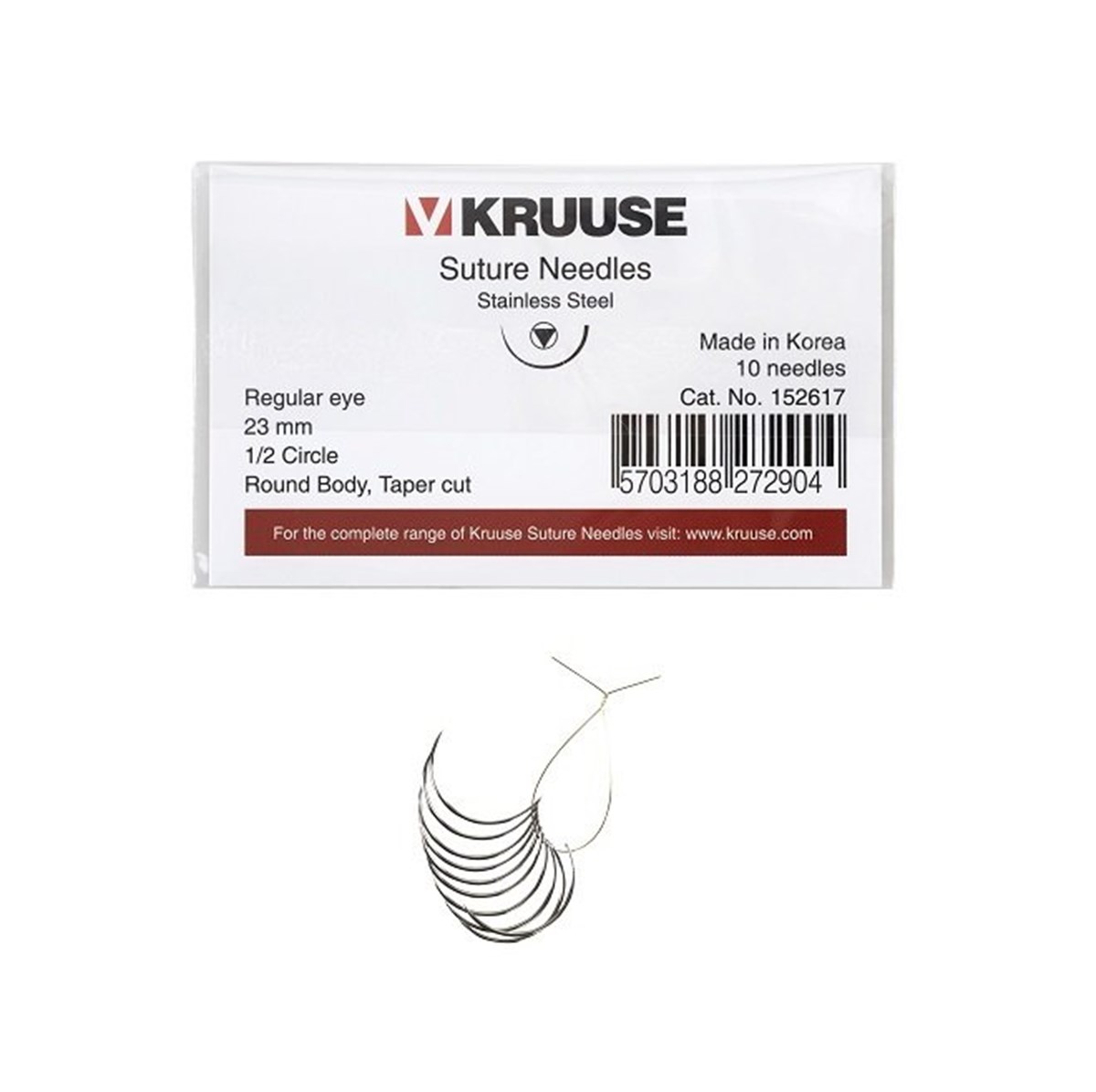Veteriner Sütür İğnesi. Regular Eye. 1/2. Yuvarlak. 23 mm. 10/pk