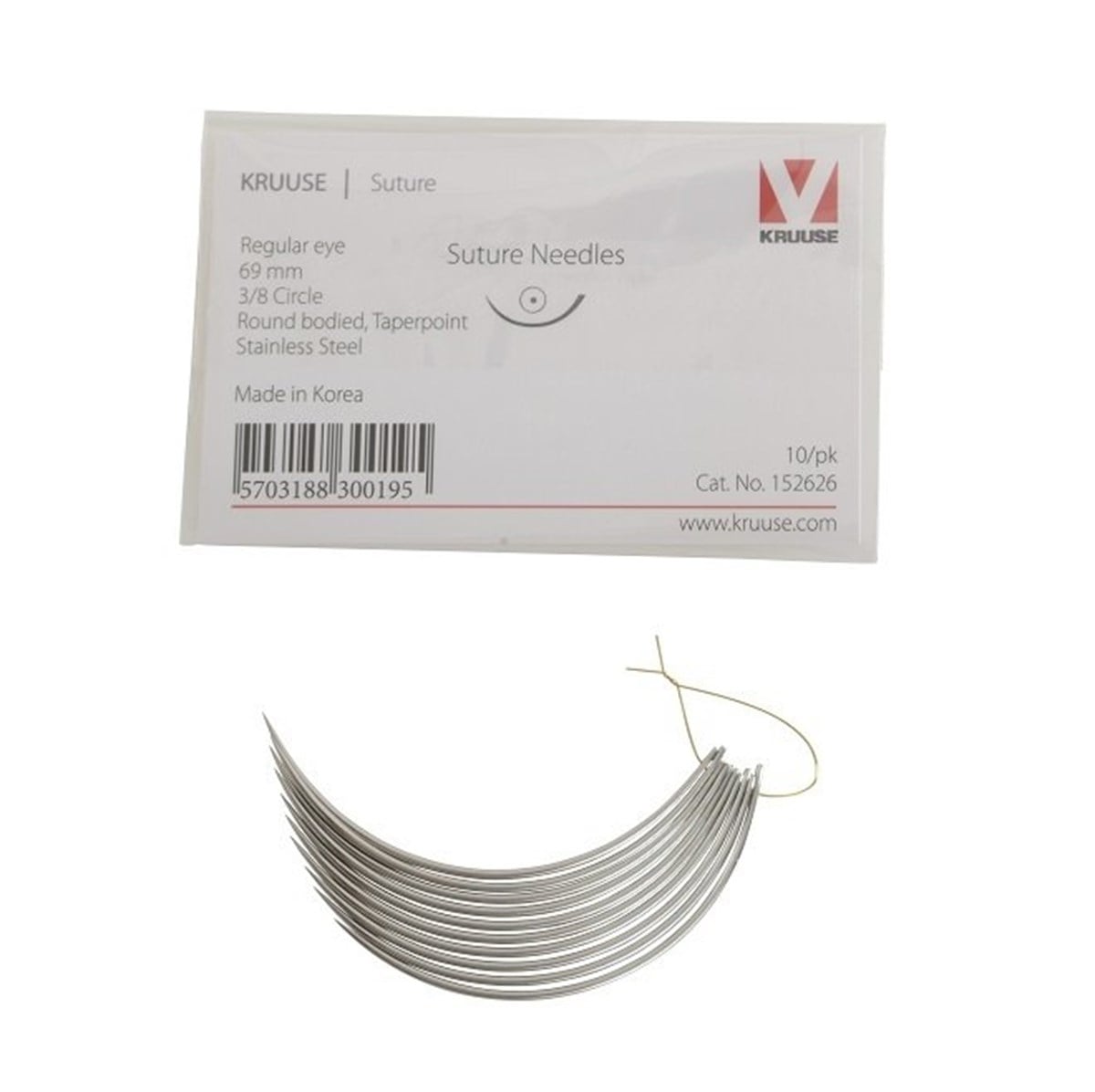 Veteriner Sütür İğnesi. Regular Eye. 3/8. Yuvarlak. 69 mm. 10/pk