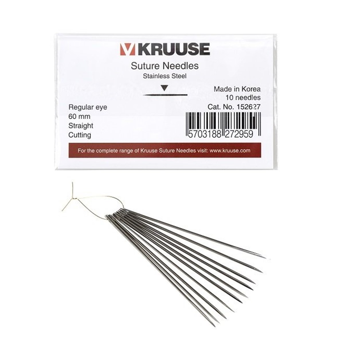 Veteriner Sütür İğnesi. Regular Eye. Düz. Keskin. 60 mm. 10/pk