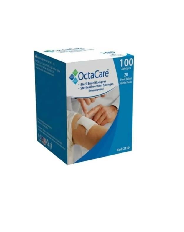 Steril Emici Kompres 7,5x7,5 cm NonWoven 100'lü (Octacare)