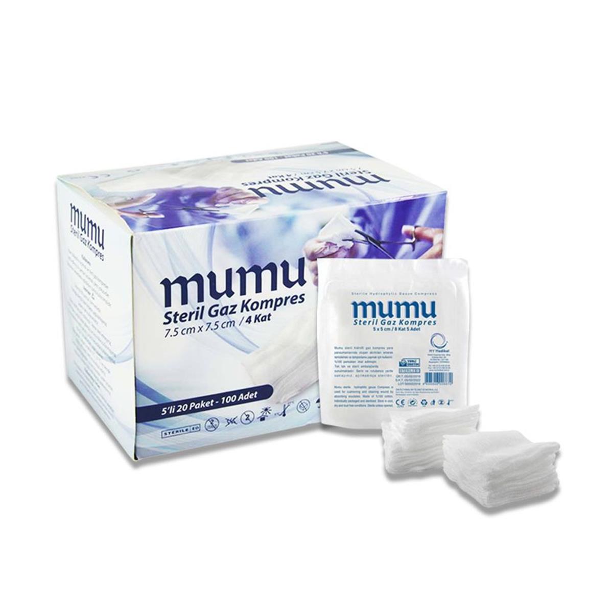 Steril Gaz Kompres 7,5 x 7,5 cm (4 Kat - 100 ad.) - MUMU