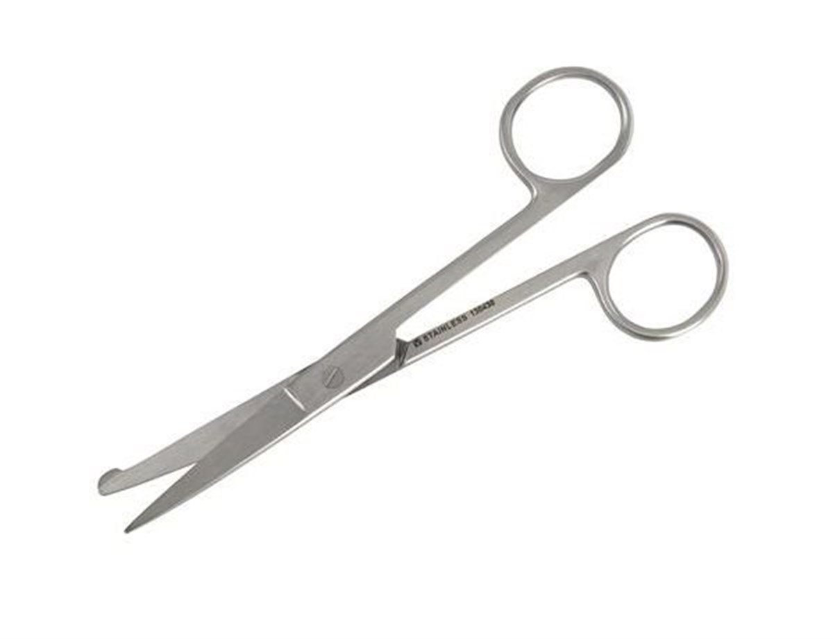 Veteriner Makas. 14 cm. Bir Ucu Düğmeli