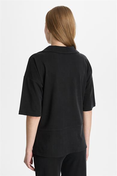 Mutlu Ertan Kadın Gömlek Yaka Bluz Siyah 30466