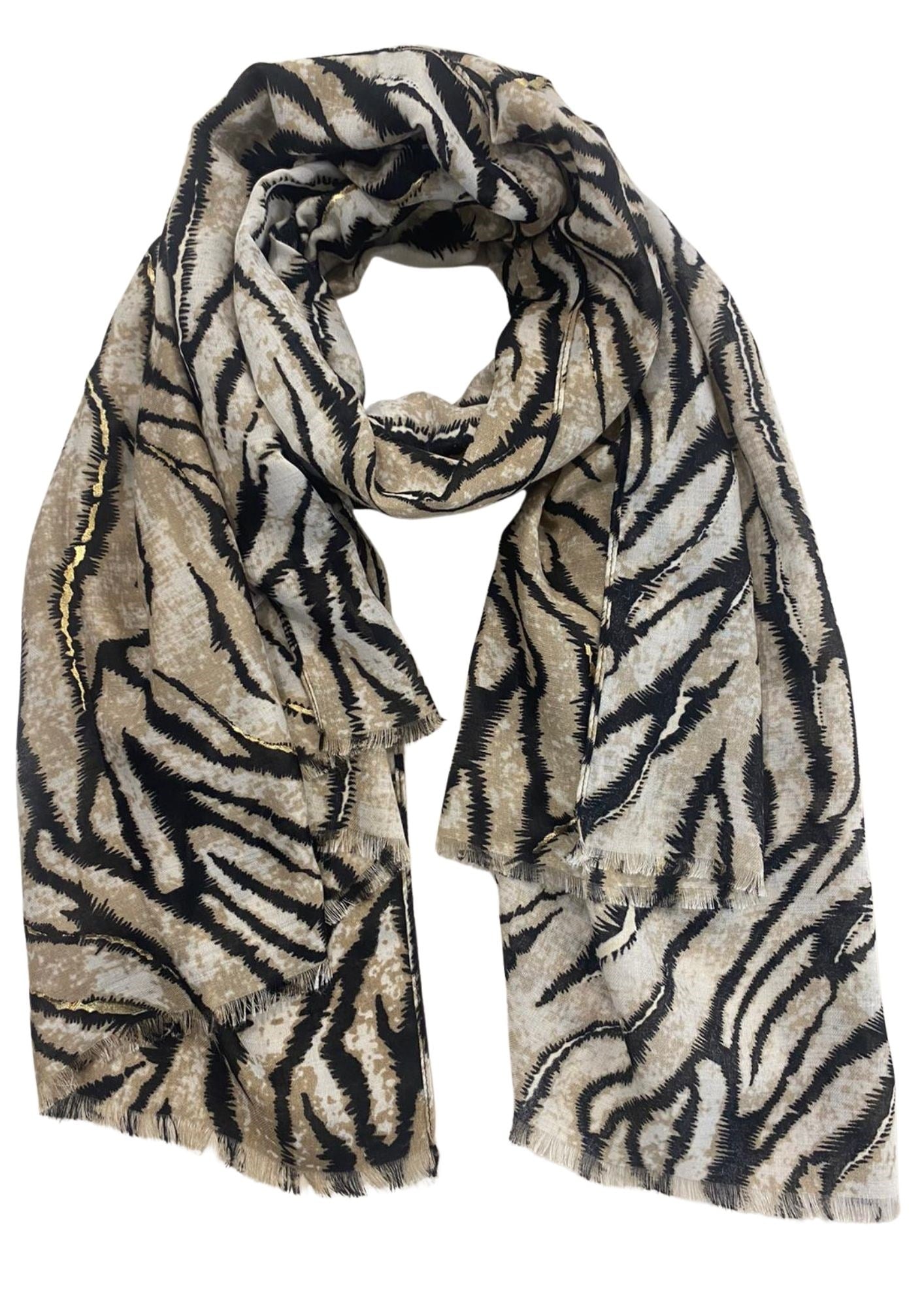 Mutlu Ertan Kadın 30495 Zebra Şal Bej 30495